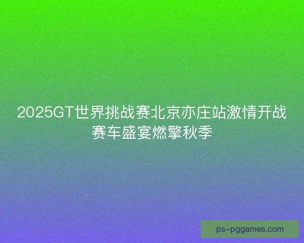 2025GT世界挑战赛北京亦庄站激情开战赛车盛宴燃擎秋季