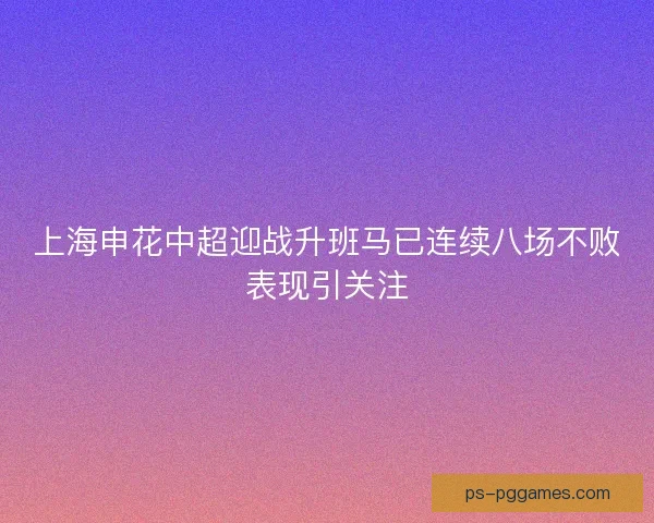 上海申花中超迎战升班马已连续八场不败表现引关注