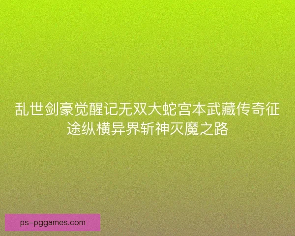 乱世剑豪觉醒记无双大蛇宫本武藏传奇征途纵横异界斩神灭魔之路