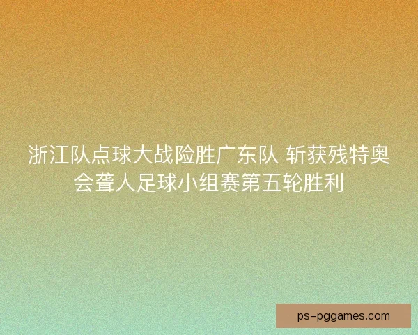 浙江队点球大战险胜广东队 斩获残特奥会聋人足球小组赛第五轮胜利